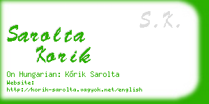 sarolta korik business card